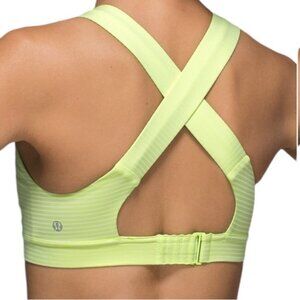 Lululemon All Sport Bra Adjustable Hyper Stripe Clear Mint Zest Women's Size 10